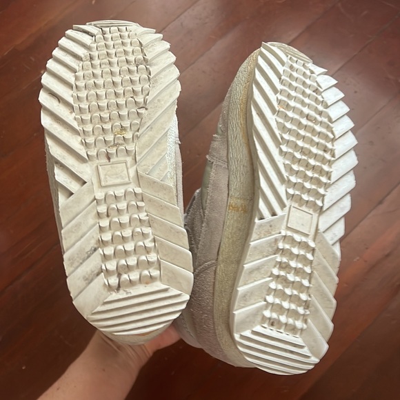 PLATFORM gray suede leather 80s 90s GRUNGE HIKING velcro lined ankle boots - Picture 5 of 6